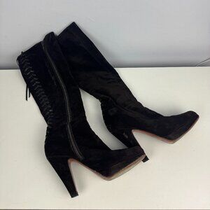 Alaia Suede Calf High Boots Size 37